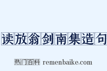 读放翁剑南集造句是什么意思的图片